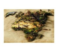 Set di 6 tovagliette all'americana con mappa dell'Europa e Africa, per tavoli da pranzo, 30,5 x 45,7 cm, antiscivolo, resistenti al calore, tovagliette da cucina