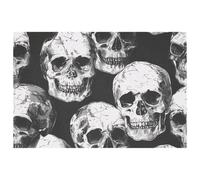 Set di 6 tovagliette all'americana Horror Dead con teschio umano, per tavoli da pranzo, 30,5 x 45,7 cm, antiscivolo, resistenti al calore, tovagliette da cucina