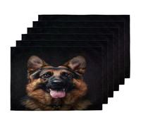 Set di 6 tovagliette con cane pastore tedesco, lavabili, antiscivolo, resistenti al calore, per cucina, sala da pranzo, tavolo, decorazione 45,7 x 30,5 cm