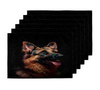 Set di 6 tovagliette con cane pastore tedesco, lavabili, antiscivolo, resistenti al calore, per cucina, sala da pranzo, tavolo, decorazione, 45,7 x 30,5 cm