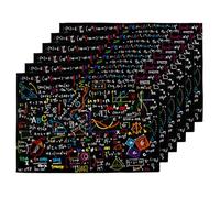 Set di 6 tovagliette con formula matematica, lavabili, antiscivolo, resistenti al calore, per cucina, sala da pranzo, tavolo, decorazione, 45,7 x 30,5 cm