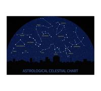 Set di 6 tovagliette con mappa del cielo con costellazioni dello zodiaco, lavabili, antiscivolo, isolamento termico, per cucina, sala da pranzo, ristorante, 45,7 x 30,5 cm