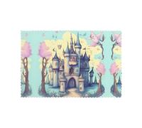 Set di 6 tovagliette con motivo castello delle fiabe, 30,5 x 45,7 cm, per feste, cucina, sala da pranzo