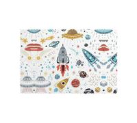 Set di 6 tovagliette con stampa di razzi, resistenti al calore, per cucina/pranzo/festa/esterni, lavabili