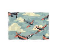 Set di 6 tovagliette da 30,5 x 45,7 cm con stampa di aeroplani della seconda guerra mondiale YYHHAOFA - spesse, robuste, per sala da pranzo, cucina, hotel, casa e decorazioni per banchetti