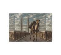 Set di 6 tovagliette da 30,5 x 45,7 cm con stampa YYHHAOFA Camel on The Bridge, spesse, robuste, per sala da pranzo, cucina, hotel, casa e decorazioni per banchetti