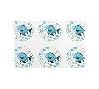 Set di 6 tovagliette da 30,5 x 45,7 cm con stampa YYHHAOFA Fish in The Fragments, spesse, robuste, per sala da pranzo, cucina, hotel, casa e decorazioni per banchetti