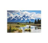 Set di 6 tovagliette da 30,5 x 45,7 cm con stampe del Parco Nazionale YYHHAOFA Grand Teton, spesse, robuste, per sala da pranzo, cucina, hotel, casa e decorazioni per banchetti