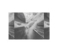 Set di 6 tovagliette da 30,5 x 45,7 cm con stampe YYHHAOFA Buildings in The Clouds, spesse, robuste, per sala da pranzo, cucina, hotel, casa e decorazioni per banchetti