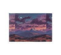 Set di 6 tovagliette da 30,5 x 45,7 cm con stampe YYHHAOFA Twilight on The Mountain, spesse, robuste, per sala da pranzo, cucina, hotel, casa e banchetti