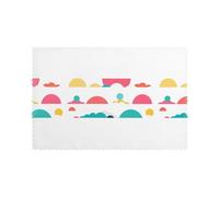 Set di 6 tovagliette da 30,5 x 45,7 cm YYHHAOFA con stampe colorate del mondo umano, spesse, robuste, per sala da pranzo, cucina, hotel, casa e decorazioni per banchetti