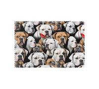 Set di 6 tovagliette da tavolo da pranzo con stampa di testa di bulldog americano, resistenti al calore, per la decorazione della casa