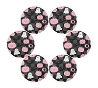 Set di 6 tovagliette decorative rosa a forma di zucca di Halloween per tavolo rotondo da pranzo resistenti al calore impermeabili tovagliette individuales para mesa de comedor Azul 39,1 x 39,1 cm