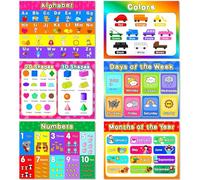 Set di 6 tovagliette educative per bambini in plastica, riutilizzabili, antiscivolo, lavabili, per bambini, metodo Montessori, per cameretta, asilo nido, scuola materna, aula e tavolo da pranzo