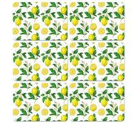 Set di 6 tovagliette estive in plastica con limoni, motivo limonata gialla, lavabili, in vinile, rustiche, decorazione per la tavola per interni ed esterni, per feste, cucina e sala da pranzo
