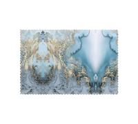 Set di 6 tovagliette in marmo lavabili, eleganti e durevoli, per tavolo da pranzo, 30 x 45 cm