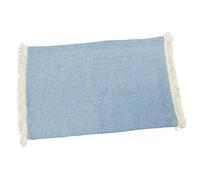 Set di 6 tovagliette in poliestere e cotone con frange in Celeste 0,5x50x30 cm