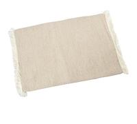 Set di 6 tovagliette in poliestere e cotone con frange in grezzo 12x50x35 cm