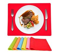 Set di 6 tovagliette in silicone per tavolo da pranzo da cucina, impermeabili, tovagliette in silicone colorate per bambini, antiscivolo, resistenti al calore, 40,6 x 30,5 cm