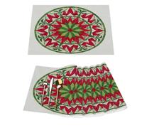 Set di 6 tovagliette in vinile a forma di stella di Natale, per tavoli da pranzo, resistenti al calore, lavabili, in PVC