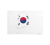 Set di 6 tovagliette lavabili con stampa di mappa della bandiera della Repubblica di Corea, resistenti al calore, per la cucina e la decorazione della casa