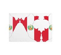 Set di 6 tovagliette lavabili con stampa mappa della bandiera del Perù, resistenti al calore, per cucina e decorazione domestica