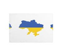 Set di 6 tovagliette lavabili con stampa mappa della bandiera dell'Ucraina, resistenti al calore, per la cucina e la decorazione della casa
