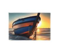 Set di 6 tovagliette lavabili con stampa nautica sull'alba e sulla spiaggia, resistenti al calore, per la cucina e la decorazione della casa