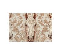 Set di 6 tovagliette lavabili con tre cavalli bianchi, facili da pulire, adatte per uso interno ed esterno, per tavolo da pranzo