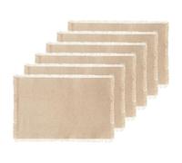 Set di 6 tovagliette Maha in cotone, lunghezza 45 cm x larghezza 30 cm, colore: Beige
