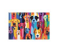 Set di 6 tovagliette per tavolo da pranzo 30,5 x 45,7 cm HHGFASD Il cane che fissa. Motivo per banchetto di famiglia hotel