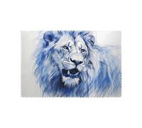 Set di 6 tovagliette per tavolo da pranzo 30,5 x 45,7 cm HHGFASD Il maestoso leone. Motivo per banchetto di famiglia hotel