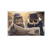 Set di 6 tovagliette per tavolo da pranzo, 30,5 x 45,7 cm, motivo HHGFASD I due gatti freschi, per hotel e banchetti in famiglia
