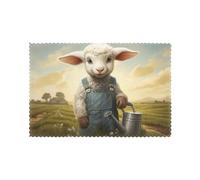 Set di 6 tovagliette per tavolo da pranzo, 30,5 x 45,7 cm, motivo HHGFASD L'agnello con il bollitore. Motivo per banchetto di famiglia in hotel