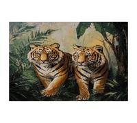 Set di 6 tovagliette per tavolo da pranzo, motivo: due tigri su cespuglio, 30,5 x 45,7 cm, antiscivolo, resistenti al calore, tovagliette da cucina