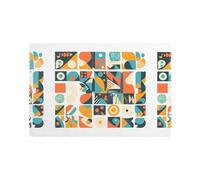 Set di 6 tovagliette per tavolo da pranzo WHJSHOP Retro Pattern Frammenti Immagine Hotel Famiglia Banchetto