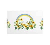 Set di 6 tovagliette per tavolo da pranzo WHJSHOP Sunflowers Next to The Rainbow Picture Hotel Family Banquet