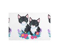 Set di 6 tovagliette per tavolo da pranzo WHJSHOP una coppia di gattini nei fiori foto hotel famiglia banchetto
