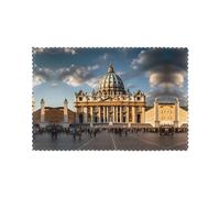 Set di 6 tovagliette resistenti all'olio e termoisolanti WZYWHJ Basilica di San Pietro piatti da pranzo stampati