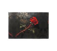 Set di 6 tovagliette resistenti all'olio e termoisolanti WZYWHJ Thorn Dark Rose Piatti da pranzo stampati