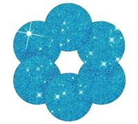 Set di 6 tovagliette rotonde blu turchese, con glitter scintillanti, set di 6 tovagliette da 39,1 cm, per cucina, tavolo da pranzo, festa