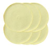 Set di 6 tovagliette rotonde intrecciate, 38 cm, per tavoli da pranzo, in tessuto naturale, resistenti al calore, per Pasqua (B giallo