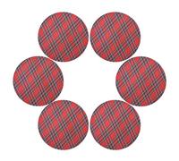 Set di 6 tovagliette rotonde per tavolo da pranzo Royal Stewart tartan scozzese resistente al calore tappetino da cucina rosso nero a quadri per feste decorazioni per la casa lavabili