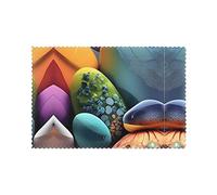 Set di 6 tovagliette stampate con pietre colorate, resistenti al calore e alle macchie, durevoli, antiscivolo, runner da tavola 12 x 45,7 cm