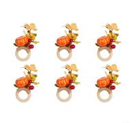 Set di 6 tovaglioli di Halloween per anelli con motivo zucca per tavolo da pranzo ed eventi decorazione (zucca C)
