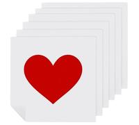 Set di 6 tovaglioli di stoffa a forma di cuore rosso, quadrati, riutilizzabili, lavabili, in poliestere, per cene e feste