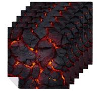 Set di 6 tovaglioli di stoffa quadrati con texture in pietra lavica, riutilizzabili, lavabili, in poliestere, per cene e feste