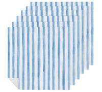 Set di 6 tovaglioli di stoffa quadrati quadrati di alta qualità, riutilizzabili, lavabili, in poliestere, per cene e feste