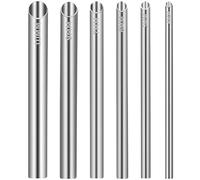 Set di 6 tubi professionali per piercing al corpo, in acciaio inox lucidato a specchio, tubi guida cavi per piercing all'orecchio e al naso, kit di strumenti per piercing, Misura unica, Acciaio
