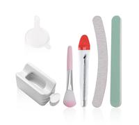 Set di 6 unghie verniciate a polvere, sistema di compresse verniciate a polvere, spazzola per unghie, lima per unghie, elica per cuticole, detergente per manicure, strumenti per nail art, accessori